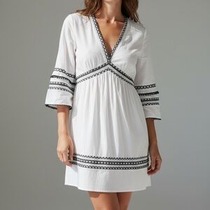INC International Concepts White and Black Swim Cover-Up